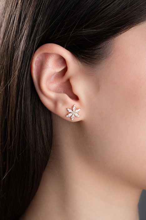Heliophilia Silver Pendientes de Plata de Ley 925 con Baño de Oro Rosa y Circón